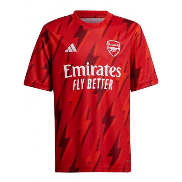 Arsenal maglia da allenamento pre-partita maglia da calcio rossa da uomo divisa da calcio top maglia sportiva 2023-2024